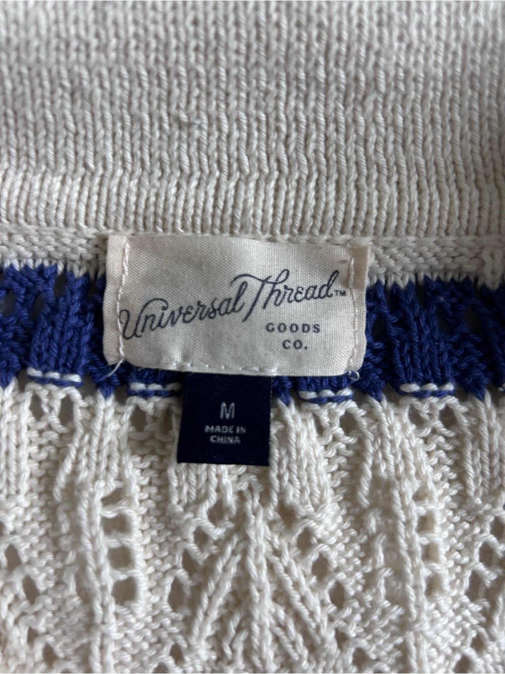 Cream Airy Open-Knit Lightweight Sweater Coastal Cottagecore Beachy Medium - Picture 9 of 14